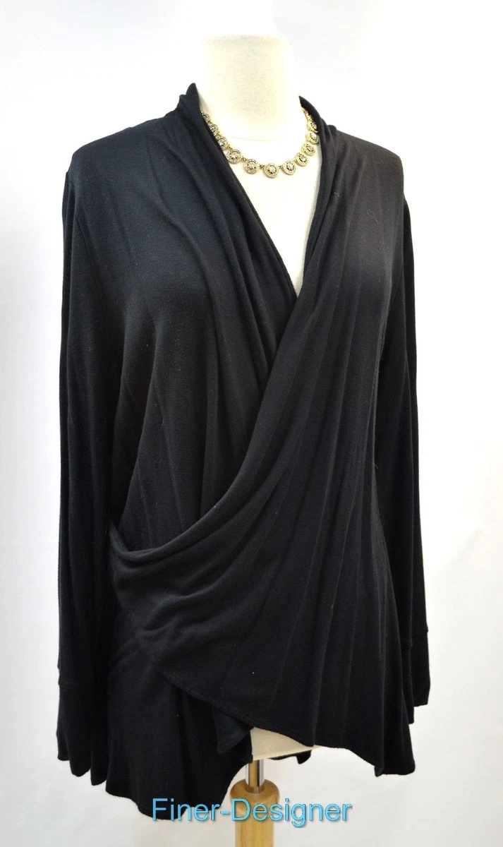 Soma button Wrap Tunic Lounge Top knit t Blouse long shirt asymmetrical L  NEW