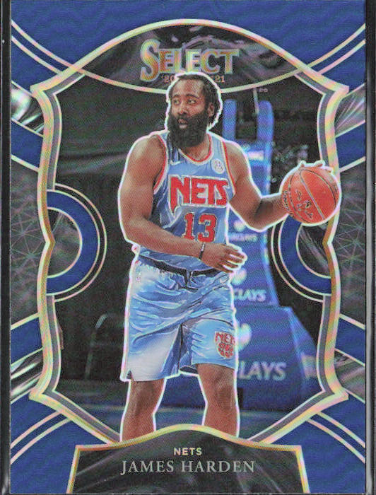 2020-21 Panini Select #12 James Harden Blue Prizms Brooklyn Nets
