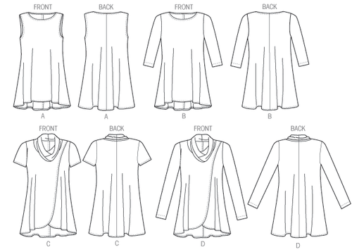 Schnittmuster Butterick 6752 Damentunika mit Kragen Gr. XS-XXL 32-50 - Bild 6 von 21