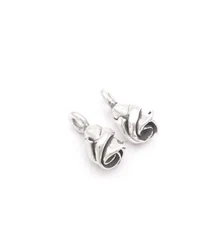 2 Amazing Charms Hill Tribe Silver Rose bud Flower Charms-Jewelry Supplies
