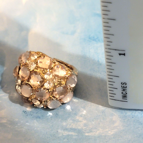 Vintage Gripoix Statement Ring, Mogul Glass & Lucite Fashion Ring One Size r-10 - Picture 10 of 10