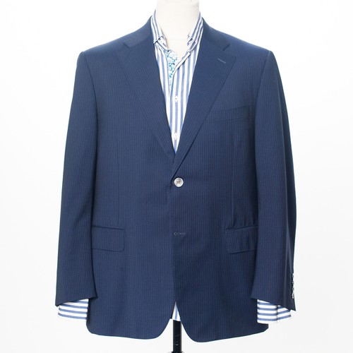 Abrigo deportivo CANALI azul a rayas lana lona completa Blazer EU56 US46