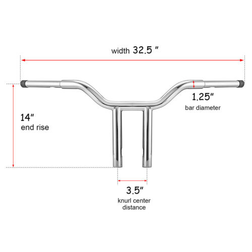 MX T Bars 10" 12" 14" 16" Handlebar For Harley Dyna Softail Sportster Road King - Bild 11 von 14