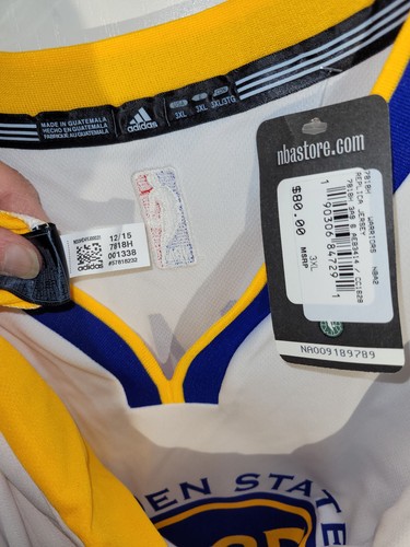 Adidas NBA Jersey Golden State Warriors Kevin Durant White Men's 3XL - Picture 3 of 3