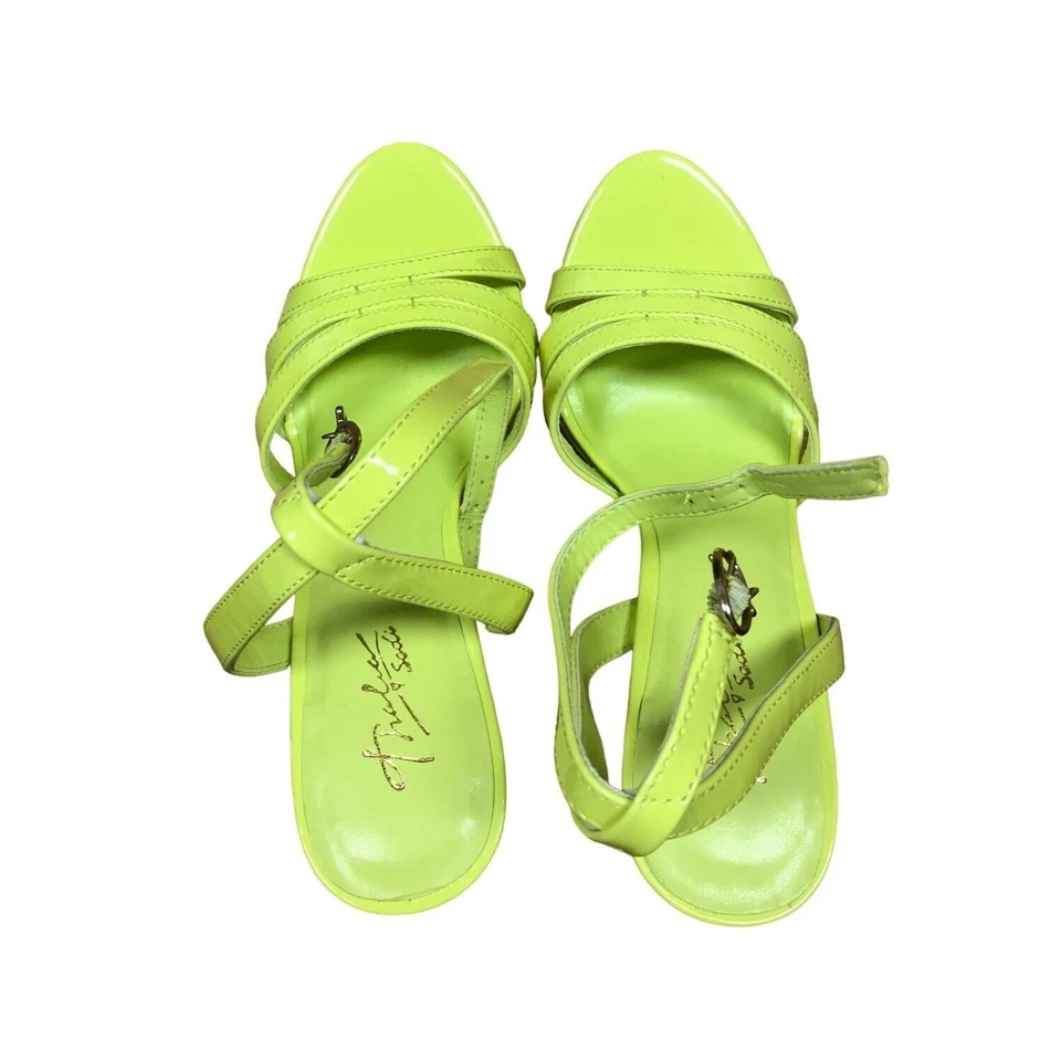 Thalia Sodi Womens Chancy Strappy Dress Sandal Lime Patent Pu Size 6.5 Pre Owned - Image 2 of 4