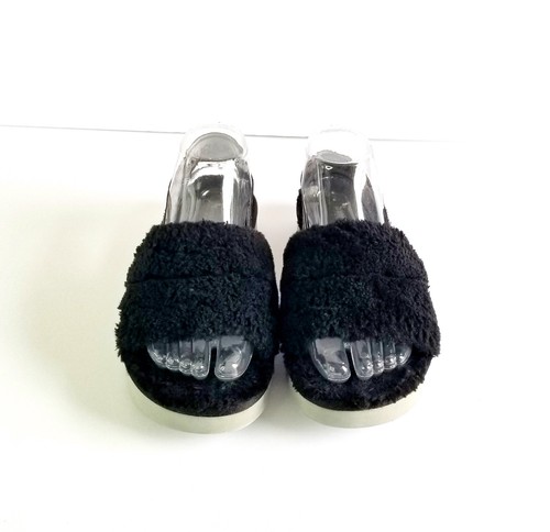 Sandalia Zapatilla UGG Fluff Yeah Slide Negra Talla 7 38 Piel de Oveja Suelas Grises - Imagen 8 de 14