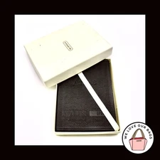 NEW VINTAGE COACH 1997 Black Glovetanned Leather Travel Atlas World & USA 4523