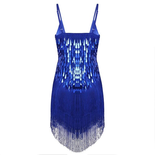 Women's Sequins Tassel Dress Latin Jazz Rumba Tango Cha Cha Tango Dance AU - Picture 103 of 118