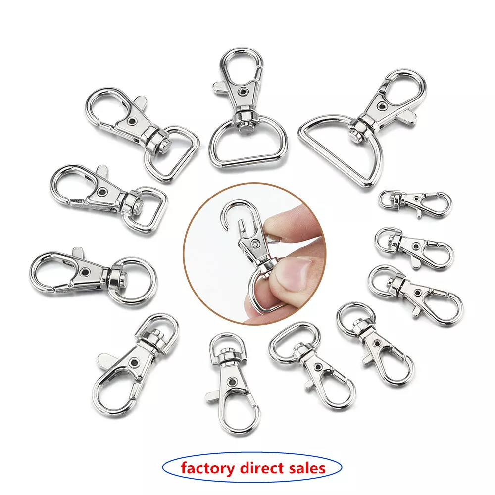 Metal Swivel Clasp Various Sizes Lanyard Snap Hook Lobster Claw Clasp  10-1000Pcs