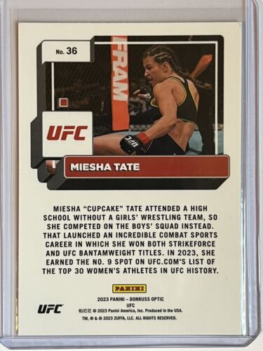 Panini Optic UFC Miesha Tate #36 2023 casi nuevo/como nuevo - Imagen 2 de 2