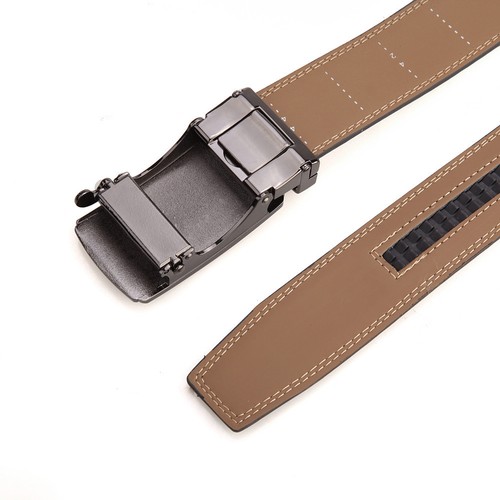 Men's Belt Slide Ratchet Belt for Men with Genuine Leather 1 3/8 Trim to Fit - Picture 7 of 79