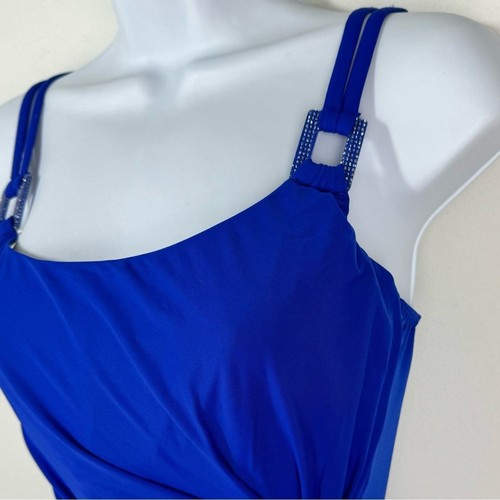 Miraclesuit Lisa Jane Electric Blue One Piece Swim Size 8 Swimsuit - Picture 6 of 11
