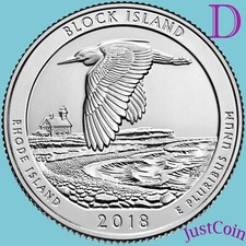 2018-D BLOCK ISLAND WILDLIFE (RHODE ISLAND) UNCIRCULATED QUARTER NATIONAL PARK
