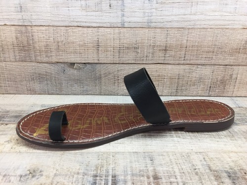 Sam Edelman Gabi Black Leather Toe Loop Sandals Women's sz 10.5 - Picture 4 of 8