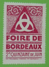 CINDERELLA TIMBRE FOIRE DE BORDEAUX 2e QUINZAINE JUIN ERINNOPHILIE
