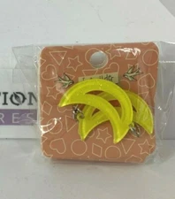 Erstwilder Yellow Crescent Moon Sparkly Earrings NIP