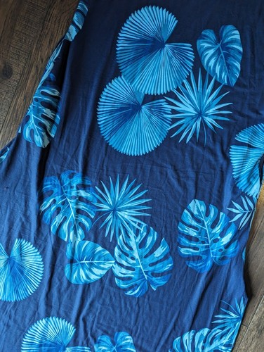 Zilcremo Navy Blue w/ Fronds Print Maxi Women's Dress Size XXL NWT! Pockets! - Picture 14 of 14