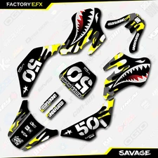 Gray & Yellow Savage Camo Racing Graphics kit Fits 00-06 Suzuki JR50 JR 50 Decal