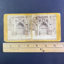 Cambridge King's College Doors England Stereoview c1860s Y11065 DAMAGED