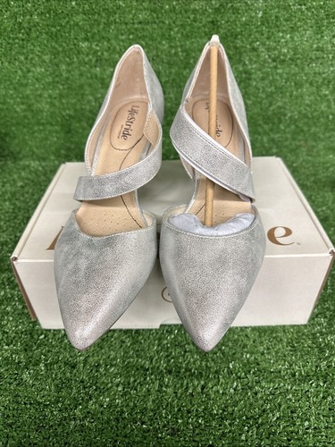 Lifestride Womens Suki Silver Pump Size 8.5 Wide