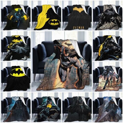 Kids Batman 3D Fleece Blanket Throw Sofa Warm Soft Blanket Flannel Rugs Gift - Picture 1 of 27