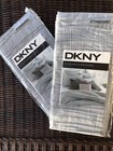 2 New DKNY Donna Karan City Pleat STANDARD/QUEEN Pillow Shams Set GRAY Grey