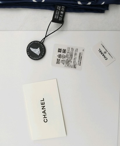 RARE NWOT CHANEL blue white square silk scarf 90 bag logo hats necklaces hearts - Picture 2 of 3