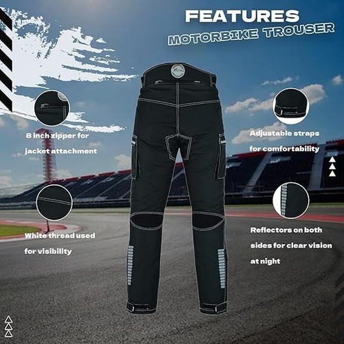 Motorcycle Cargo Trousers Textile Waterproof CE Armoured Touring Bike Pants Mens - Picture 18 of 21