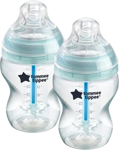 Tommee Tippee Breast Like Anti Colic Baby Feeding Bottles 2 x 260 Ml 3M+ - Picture 2 of 5