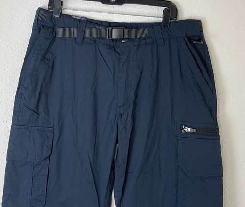 BC Clothing Mens Convertible Stretch Navy Cargo Style Pants Shorts 33" Inseam, L - Picture 4 of 14
