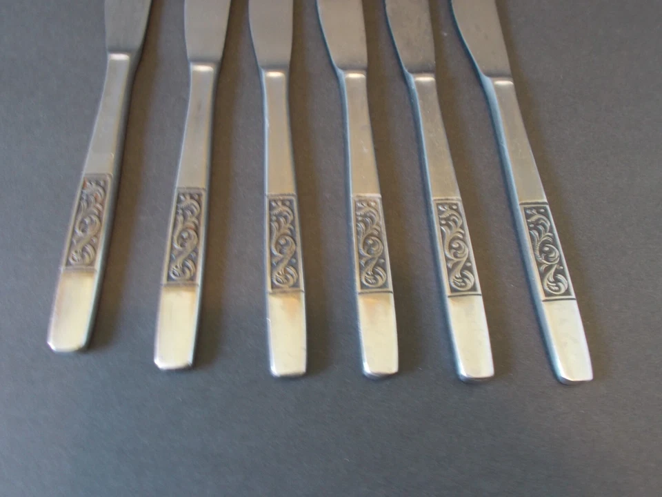 Juego de 6 cuchillos de cena Amefa de acero inoxidable damasco real Holanda Foto 3 de 4