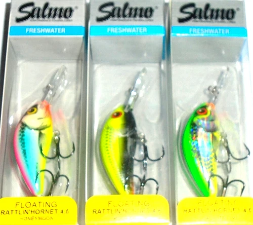 Salmo 4.5 F Rattlin' Hornet Crankbaits   (Lot of 3-4.5-3-0502)