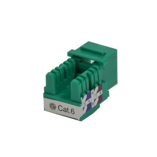 10 pack lot Keystone Jack Cat6 Green Network Ethernet 110 Punchdown 8P8C - Picture 3 of 3