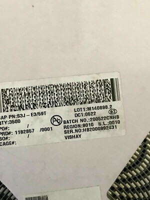 10 St/pcs  S3J-E3/59T Surface Mount Glass Passivated Rectifier DO214AB  VISHAY