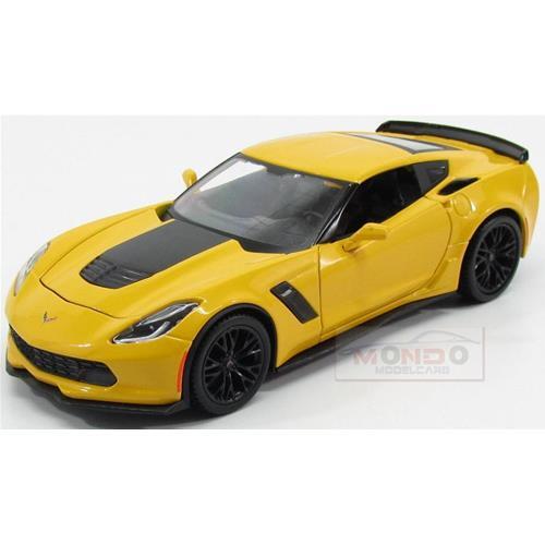 1:24 Maisto Chevrolet Corvette Z06 C7 Coupe 2014 Yellow MI31133Y MMC - Picture 2 of 2