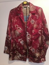 Chicos Beautiful Womens Asian Oriental Floral Print Jacket Size 6-8 Nwot