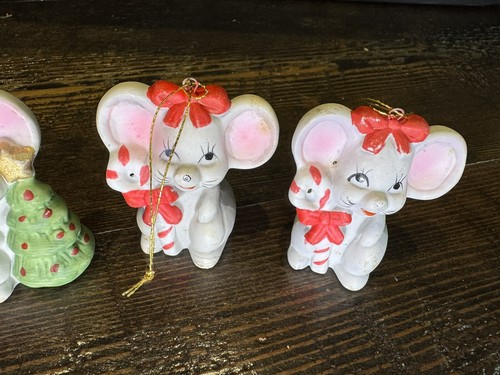 4 Homco Christmas Santa Mice Vintage Ceramic Holiday Figurine Ornament Christmas - Picture 2 of 12