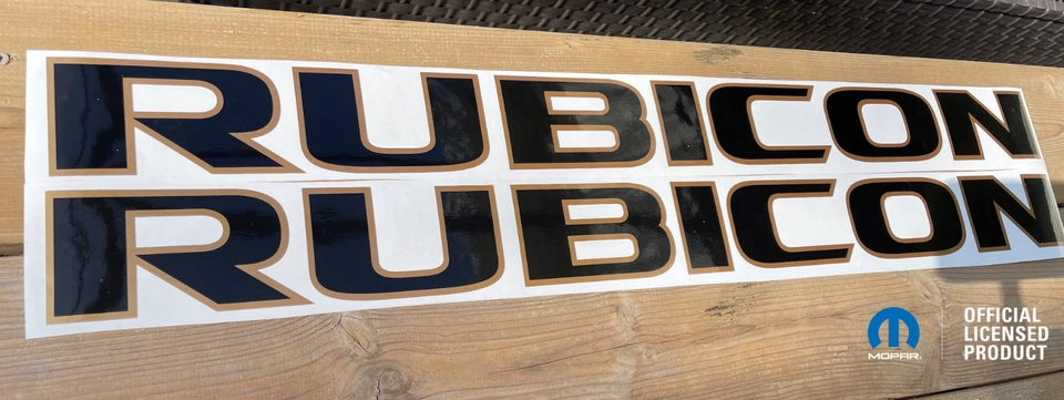 jeep RUBICON hood decal sticker wrangler gladiator JT JL 392 GOLD BLACK - Imagem 2 de 3