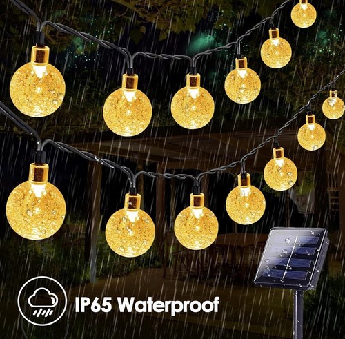 2-Pack 64FT 100 LED Crystal Globe Solar Christmas Lights Outdoor Waterproof, ... - Picture 5 of 6