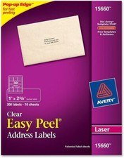 Avery Easy Peel Clear Address Labels for Lase...