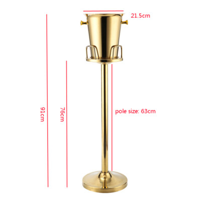 Floor Standing Golden Champagne Ice Stainless Steel Bucket Wine Cooler Ice Gift