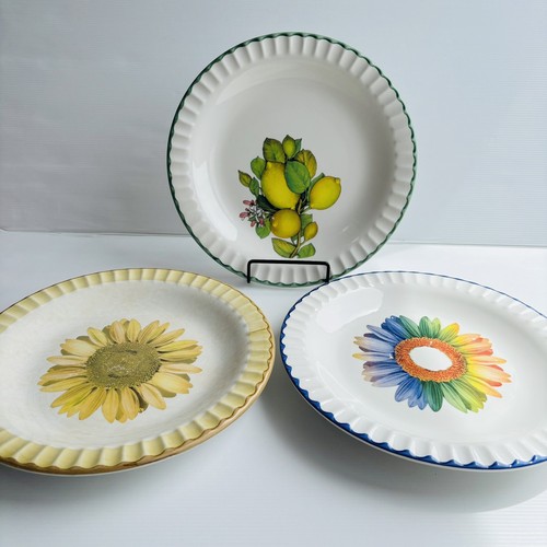 Live Colours Italy Food Platters x 3 Lemons Sunflowers Ceramic Servewear Vintage - Picture 11 of 15