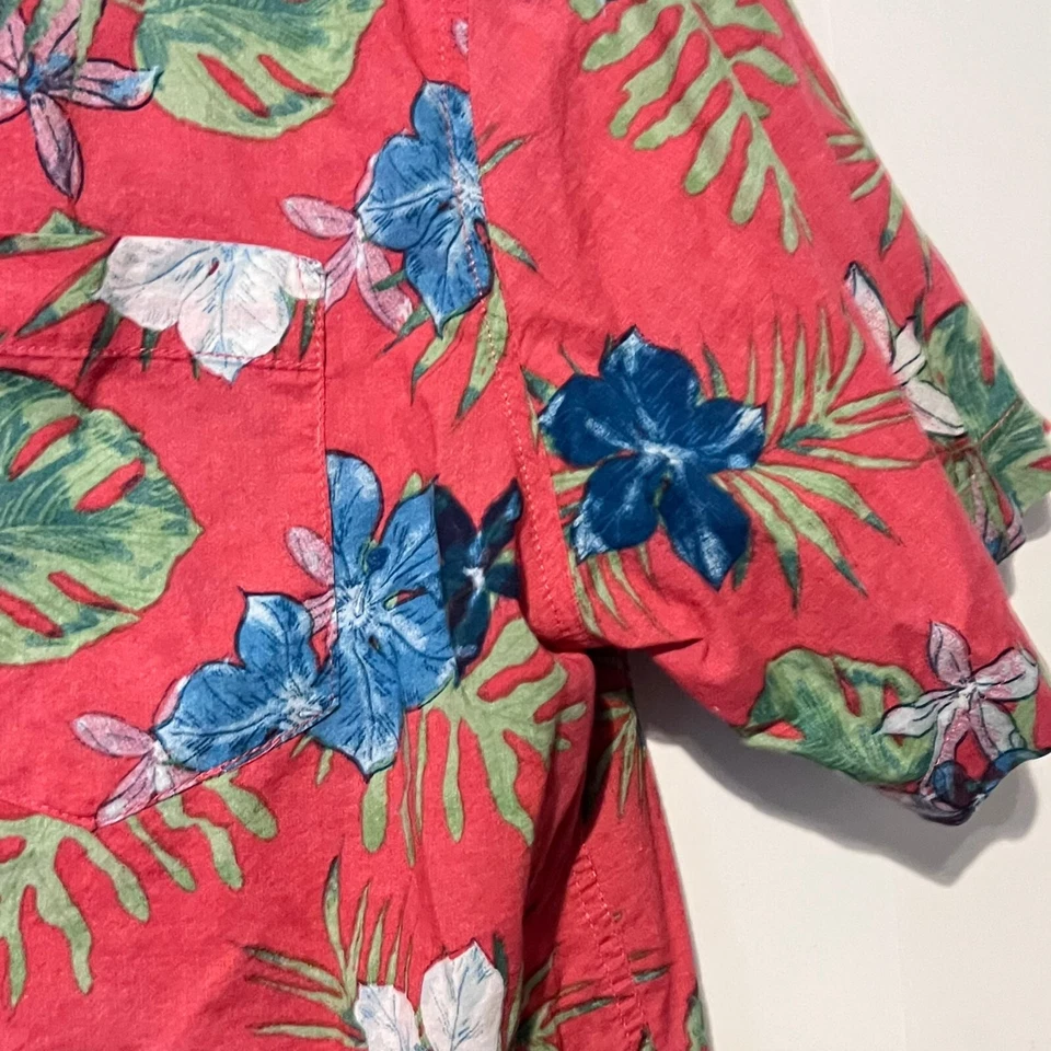 Camisa Hawaiana American Rag Para Hombres Talla M Rosa Floral Suave Ligera Cambray Foto 4 de 4