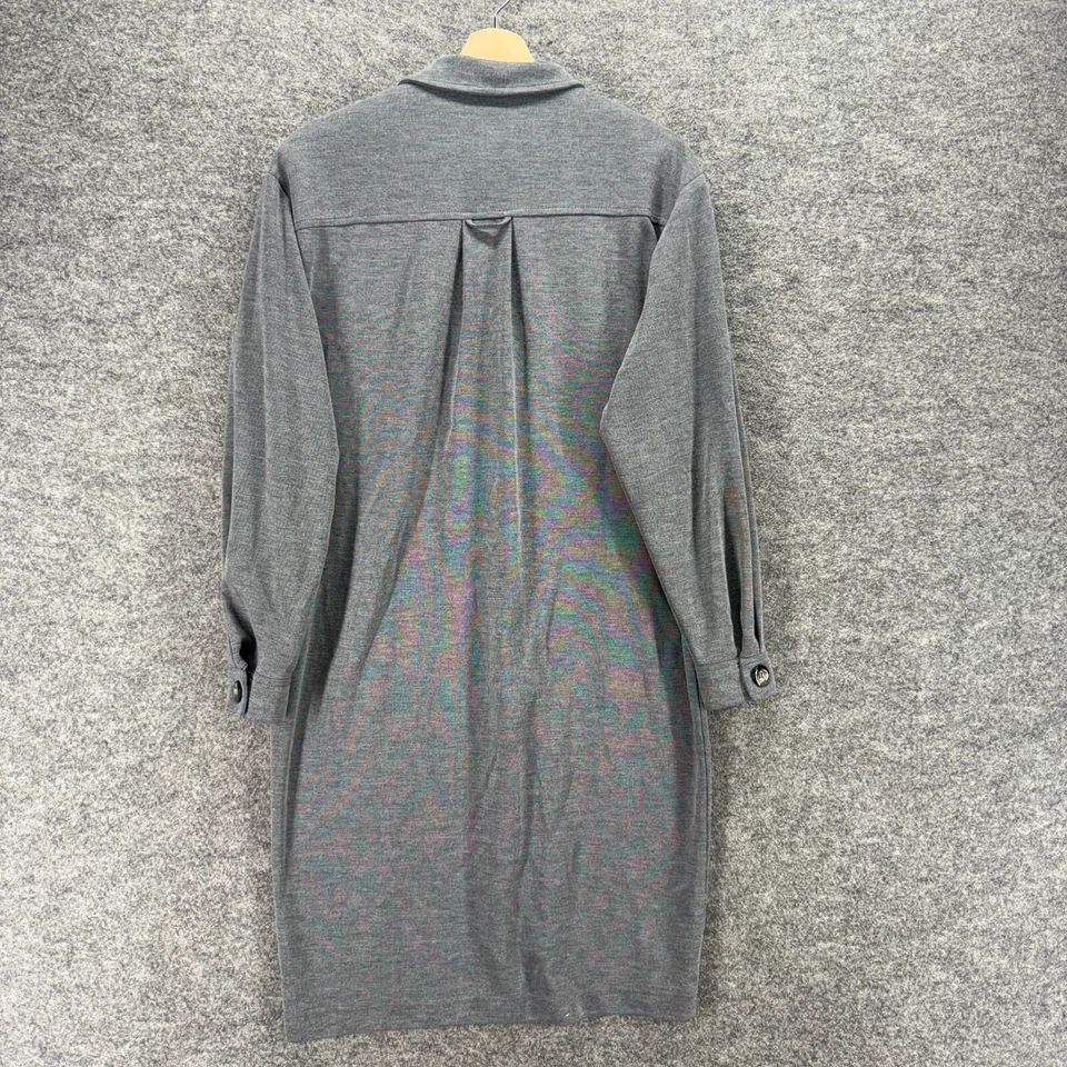 Danny & Nicole Shirt Dress Women 10 Gray Button Up Midi Collared Long Sleeve - Image 2 of 4