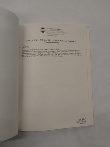 Collins 179J-5/5-6/6A/7/8/8A/8B/12 Sense Antenna Coupler Overhaul Manual-Origin. - Bild 18 von 23