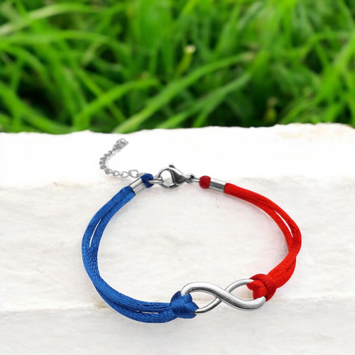Bracciale Infinito Rosso e Blu corda Bologna Cagliari Genoa braccialetto da Uomo - Foto 6 di 6