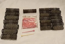Vintage Brush Mesh Wire Hair Rollers Curlers Lot of 22 w/22 Picks
