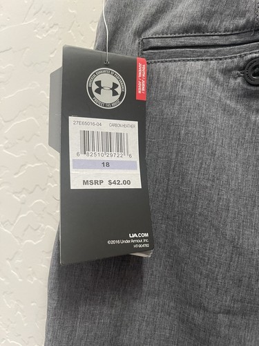 Under Armour Youth Boys Amphibious Golf Water Shorts Carbon Heather -Sz18 - Picture 6 of 7