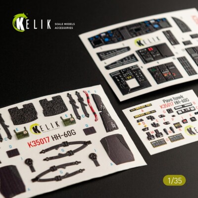1/35 Kelik K35017 HH-60G Pave Hawk interior 3D decals for Kitty Hawk kit