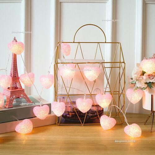 LED Heart Shaped String Fairy Lights Love Romantic Valentine Wedding Party Lamps - Picture 5 of 13